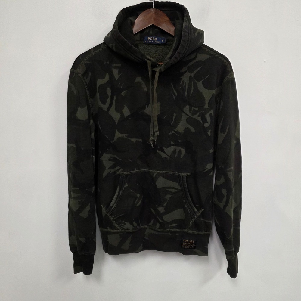 Polo Ralph Lauren Mens Camo Hoodie Size S Pullover Hooded Streetwear Military - Picture 1 of 11
